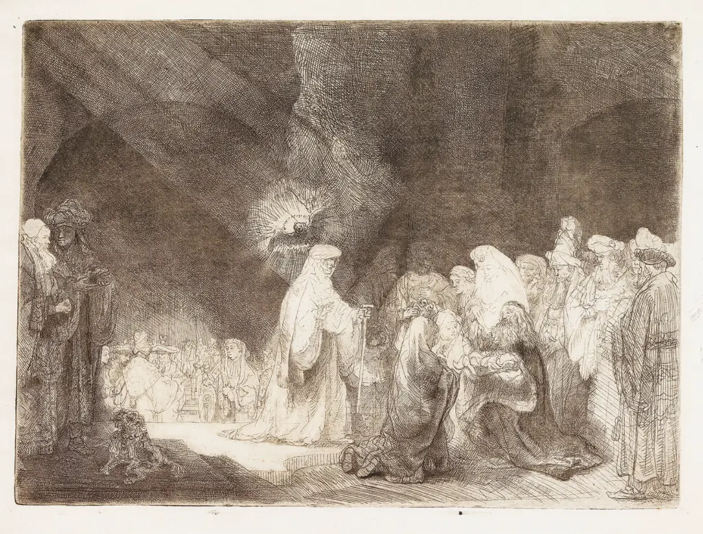 The Presentation in the Temple (Simeon’s Hymn of Praise) Rembrandt Etching